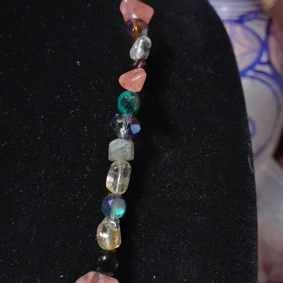 Handmade Beaded Glass Necklace 22" - Picture 3 of 5